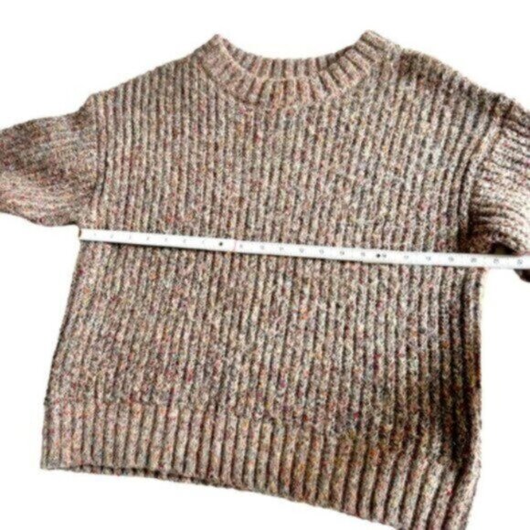 Something Navy | Tan Multi-colored Long Sleeves Sweater Size Medium - Picture 9 of 10